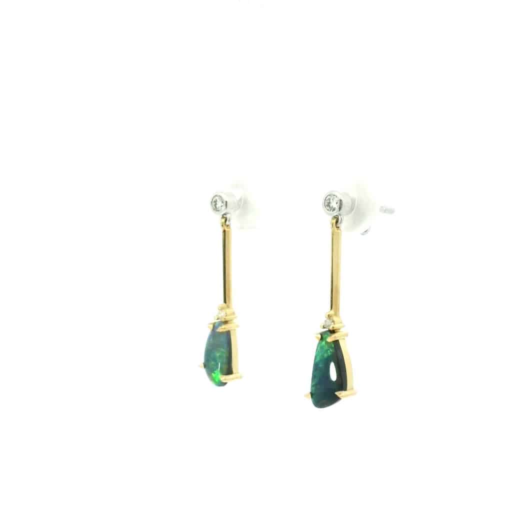 Wee Warra – Liorah – Opal and Diamond Drop Earrings