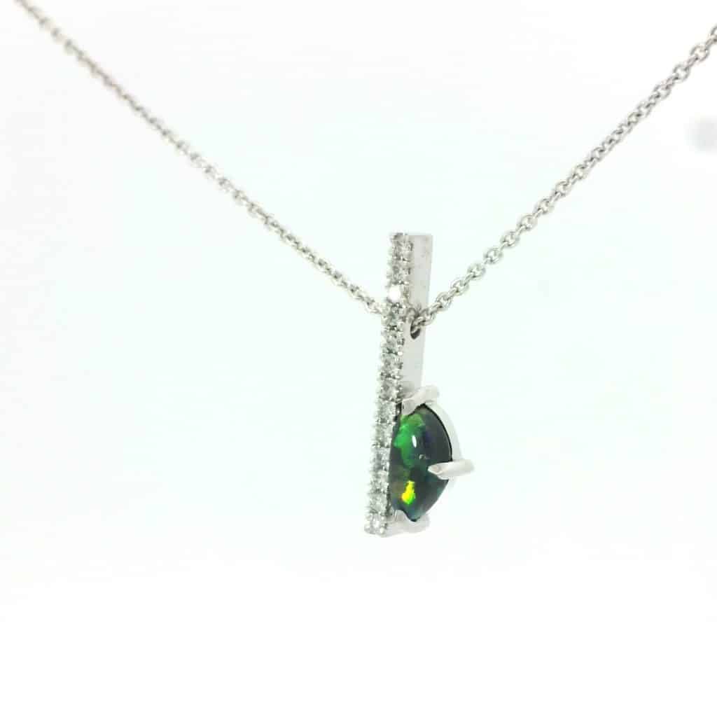 Wee Warra – Lucienne – Diamond and Opal Pillar Pendant
