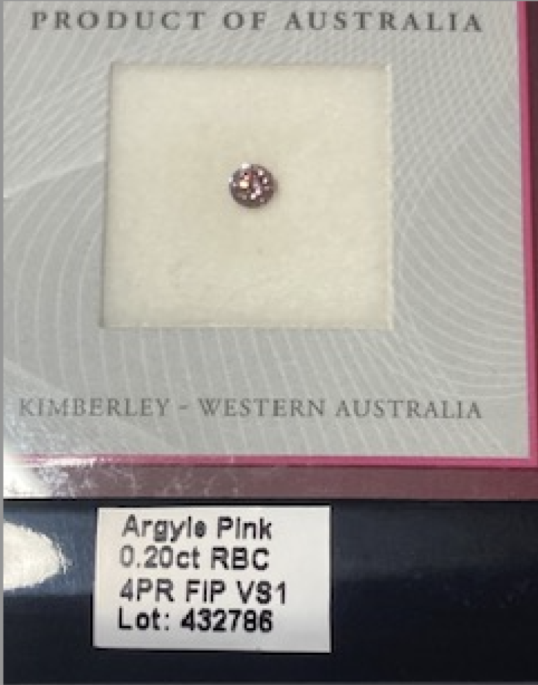 0.20ct 4PR VS1 Round Pink Diamond