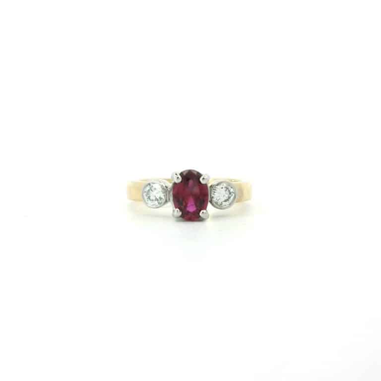 1ct Ruby and Diamond Trilogy Dress Ring