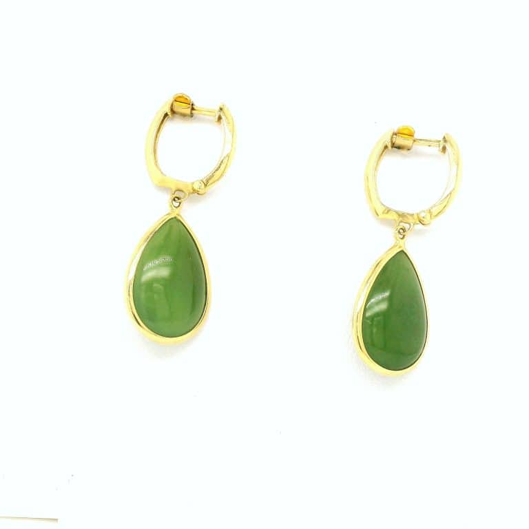 Jade Hoop Drop Earrings