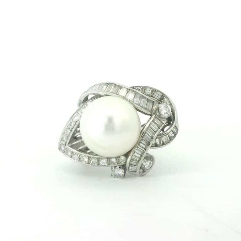 Saltwater Pearl and Diamond Dress Ring