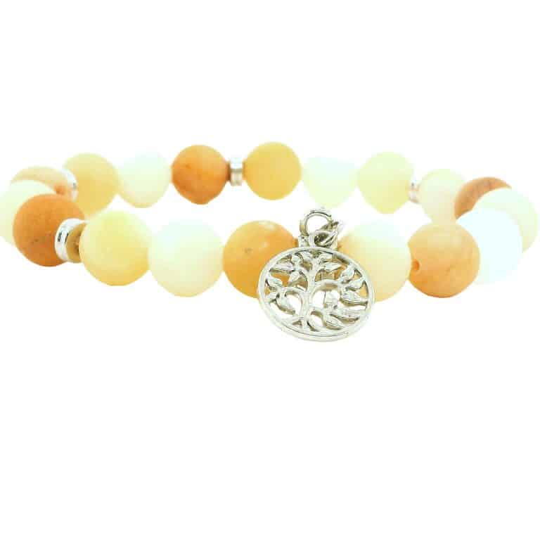 Orange Jasper Tree of Life Charm Bracelet