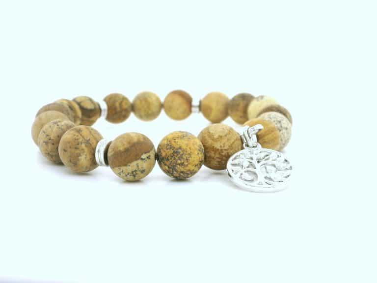 Picture Jasper Tree Of Life Charm Bracelet