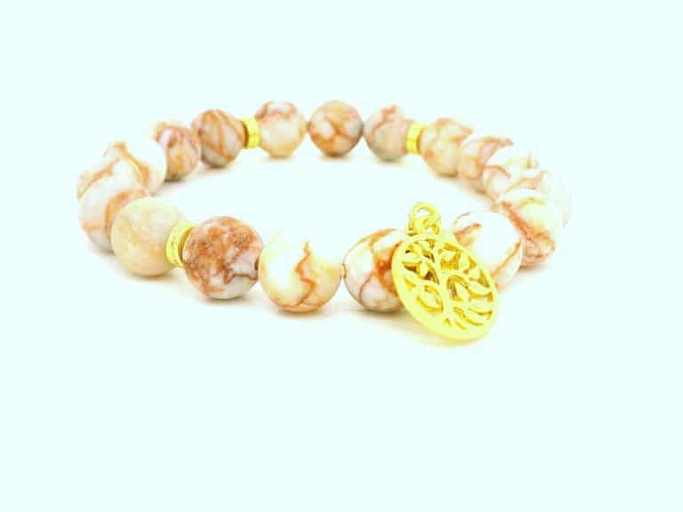 Pink Matrix  Bracelet with Gold Charm