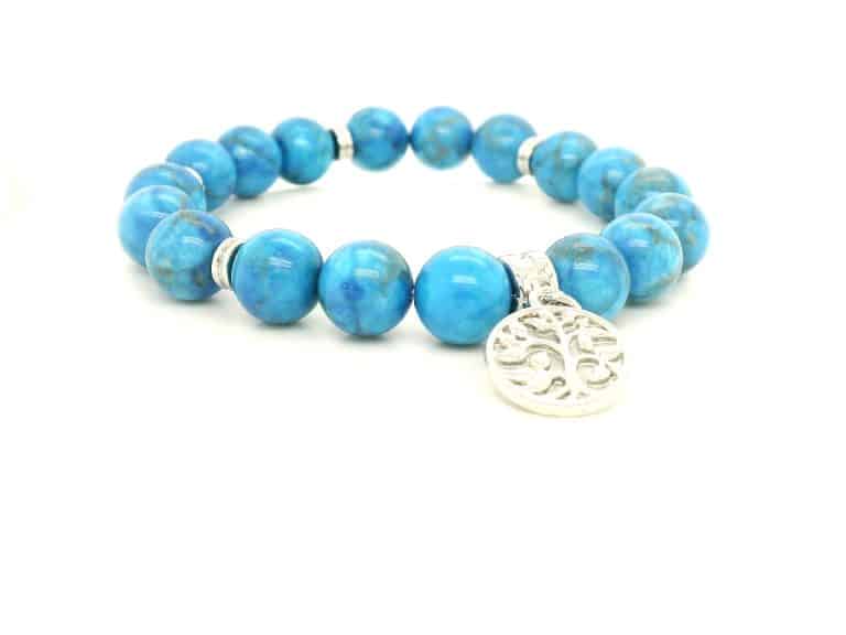 Turquoise Howlite Tree of Life Charm Bracelet