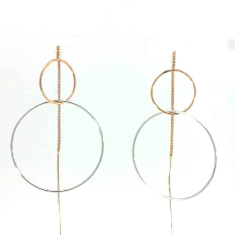 Italian 9ct Gold Double Circle Earrings