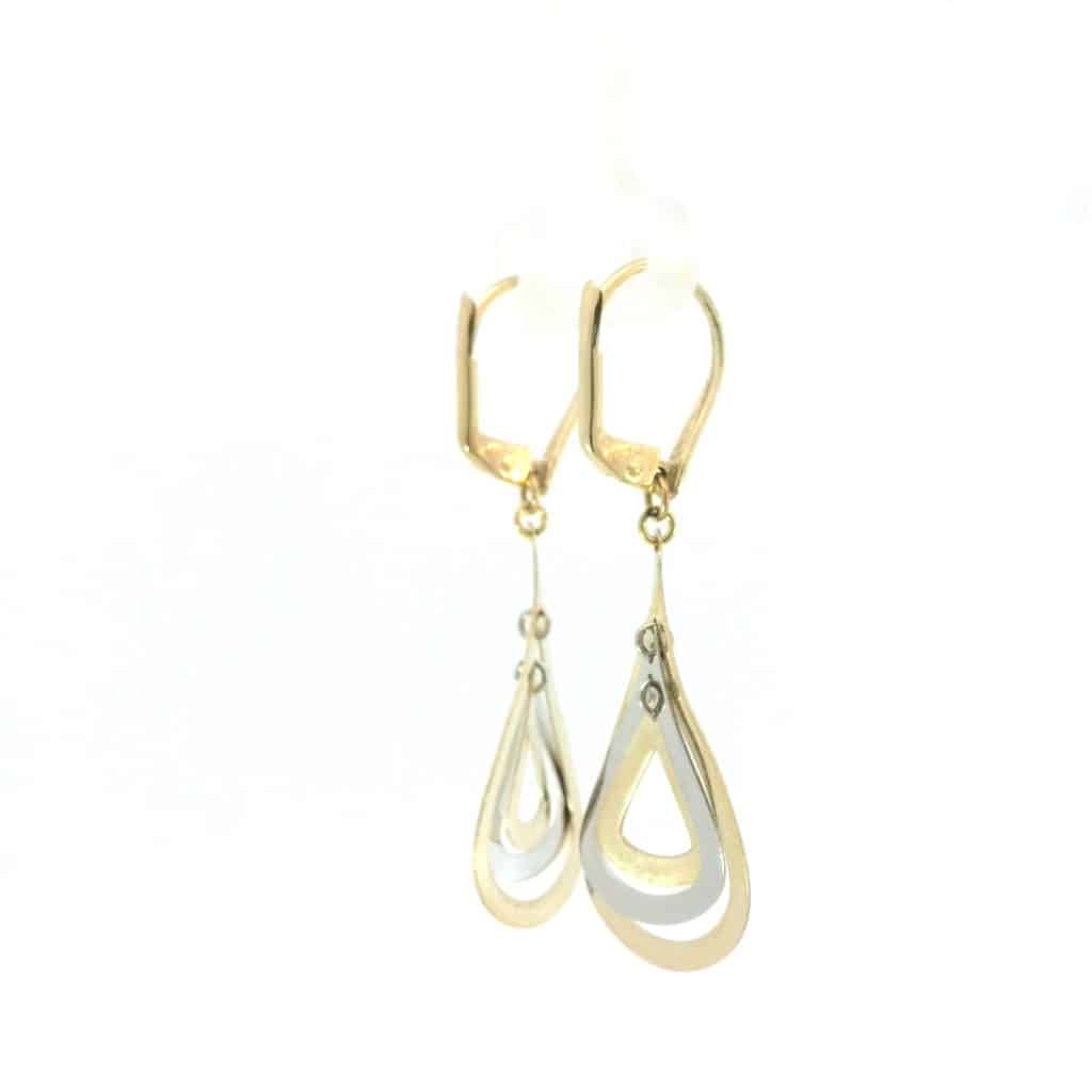 Italian 9ct Gold Triple Teardrop Dangle Earrings