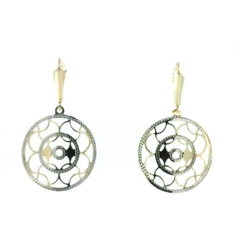 Italian 9ct Gold Designer Circle Earrings