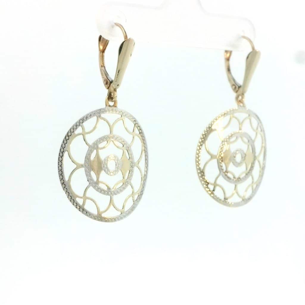 Italian 9ct Gold Designer Circle Earrings
