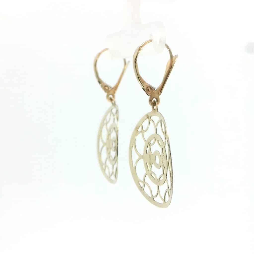 Italian 9ct Gold Designer Circle Earrings