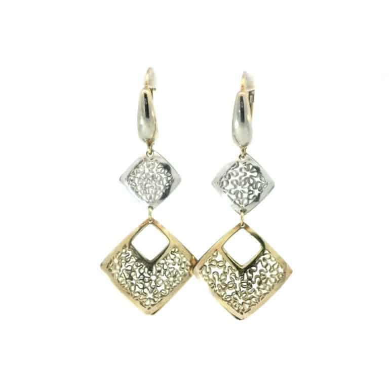 Italian 9ct Gold Square Earrings