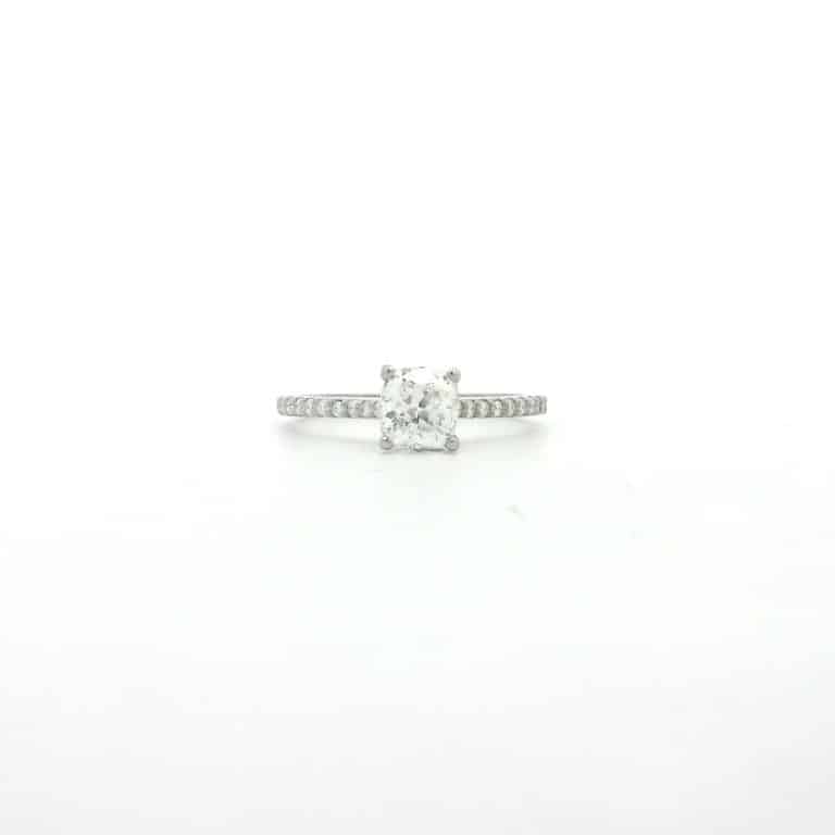 0.80ct F VS2 Cushion Diamond Engagement Ring