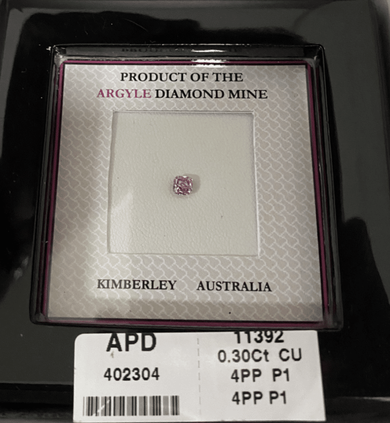 0.30ct 4PP P1 Cushion Pink Diamond