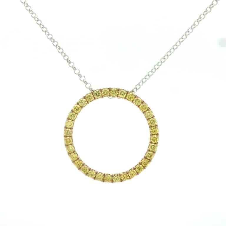 1ct Yellow Diamond Circle Pendant