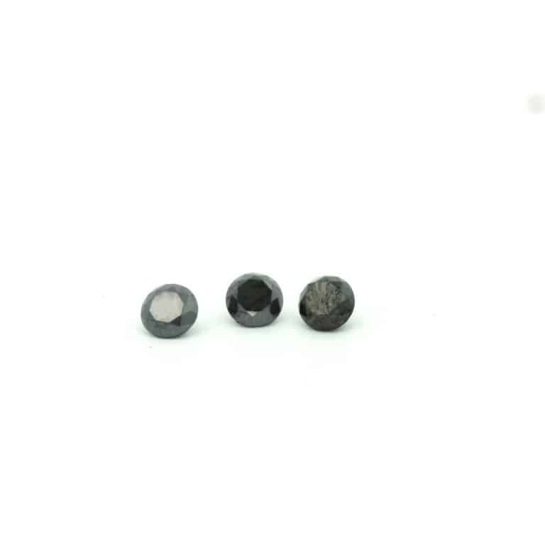 3 x 0.14ct Round Black Diamonds