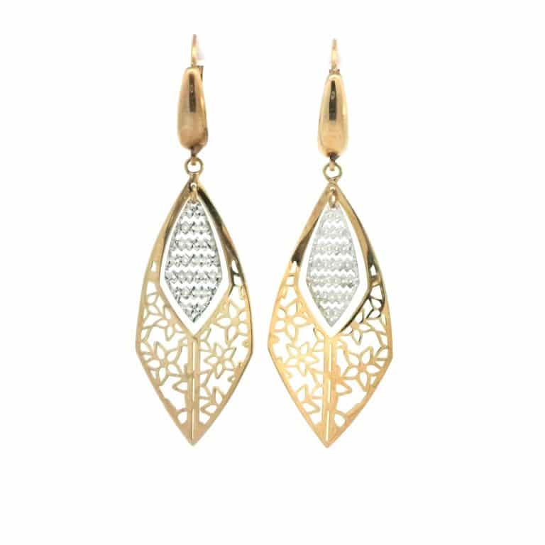 Italian Gold Leaf Design Filigree Earrings