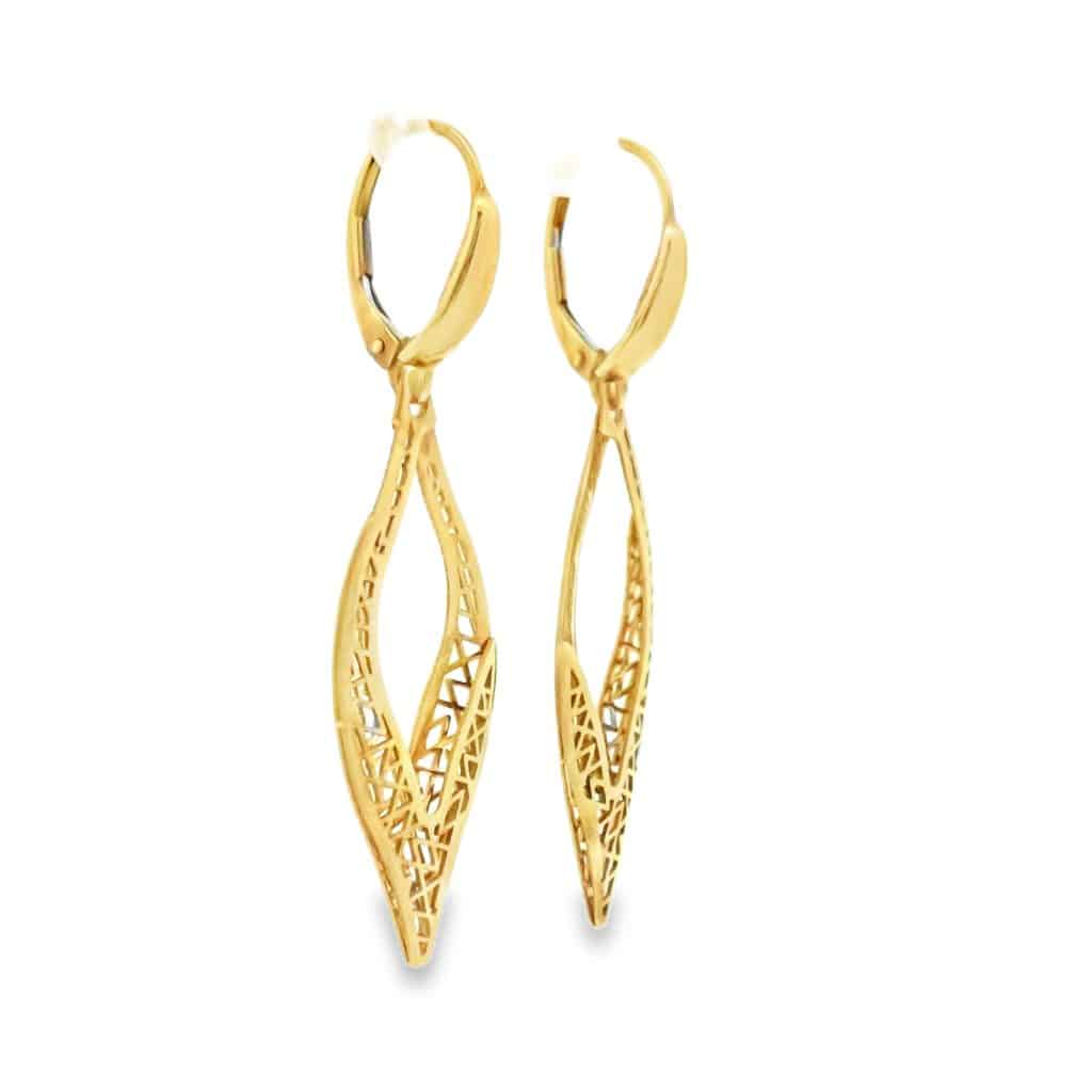 9ct Gold Italian Filigree Drop Earrings