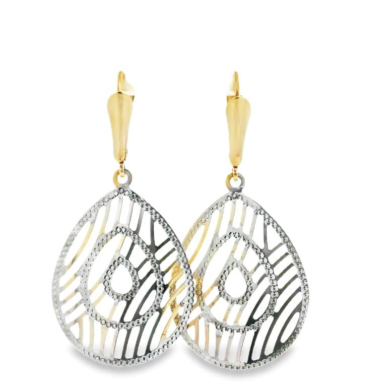 9ct Italian Gold Filigree Drop Earrings