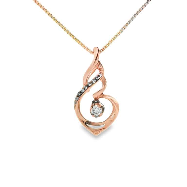 0.12ct Swirl Style Diamond Pendant