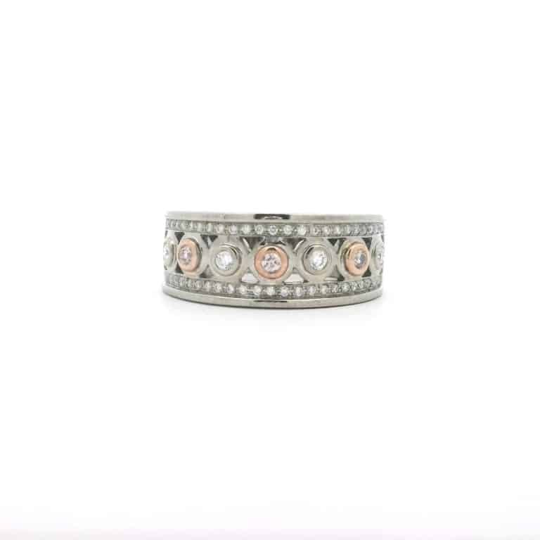 Argyle Pink and White Diamond Dress Ring