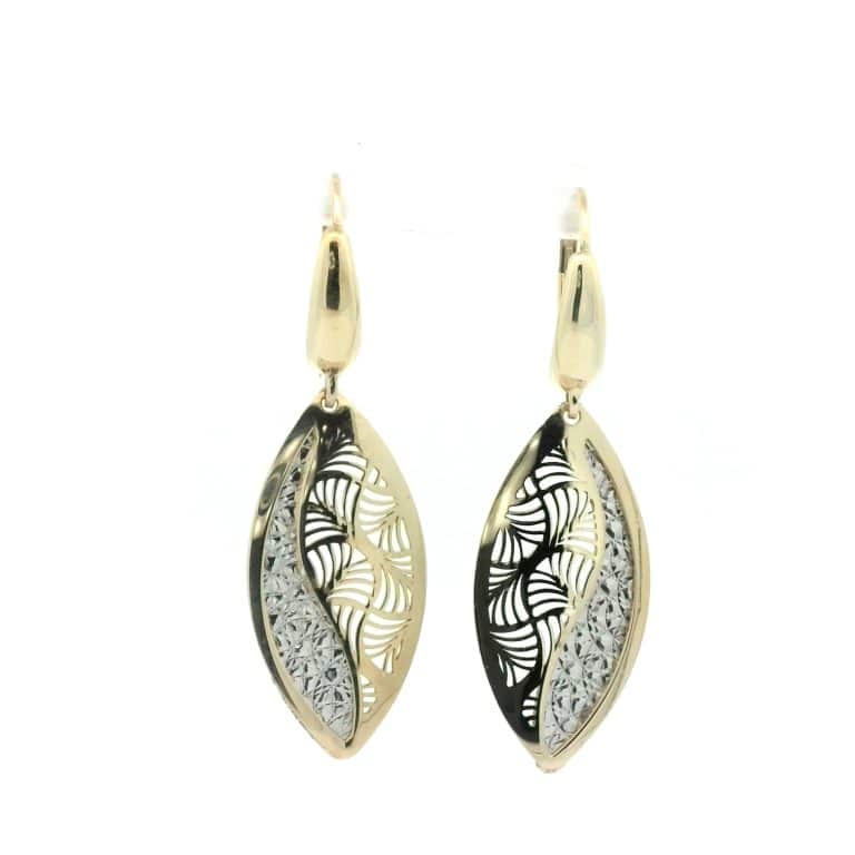 9ct Gold Italian Filigree Drop Earrings
