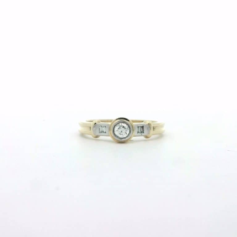 0.23ct H SI Bezel Set Round Diamond Ring
