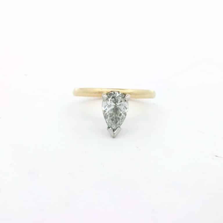 Edith – 1.0ct F VS2 Pear Diamond Solitaire Engagement Ring