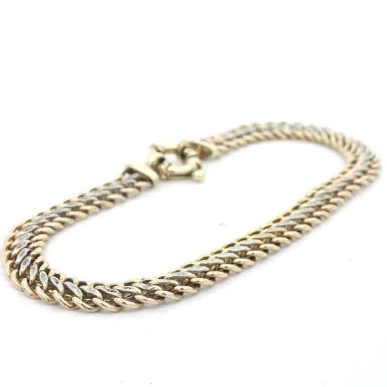 9ct Gold Double Link Bolt Clasp Bracelet