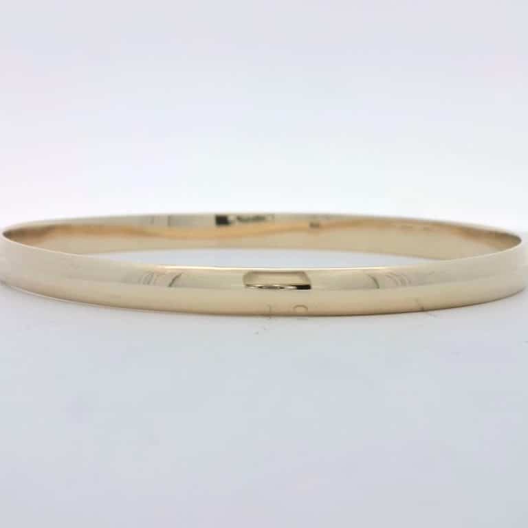 9ct Gold Oval Solid Bangle