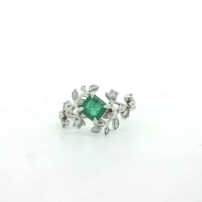 0.50ct Emerald and Diamond Dress Ring