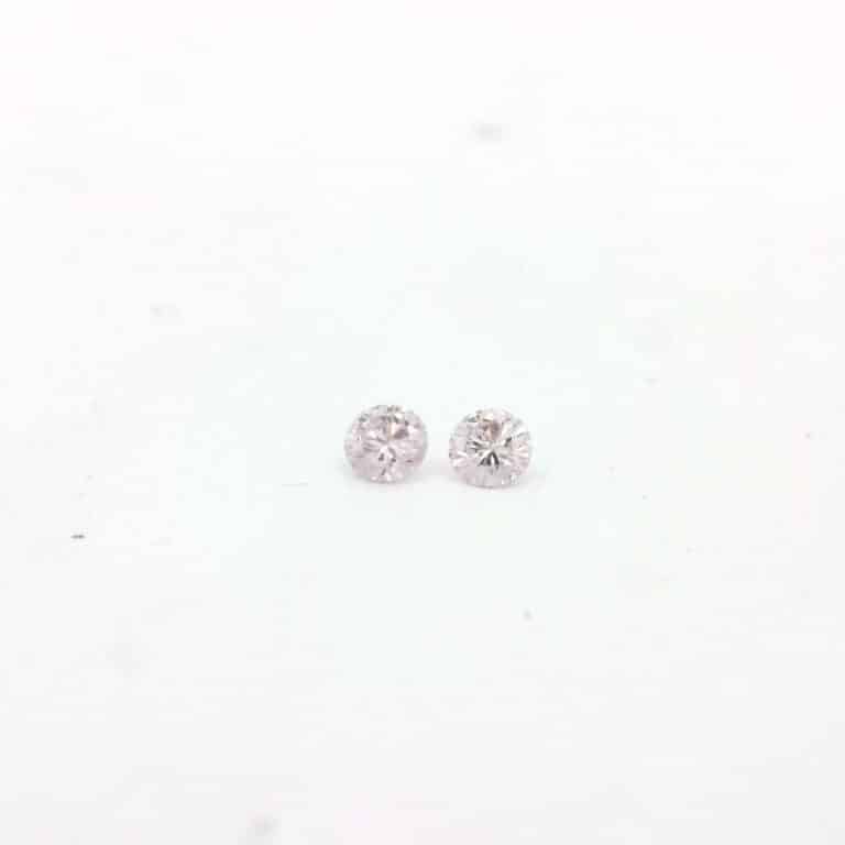 2 = 0.10ct 6P SI Round Pair Argyle Pink Diamonds