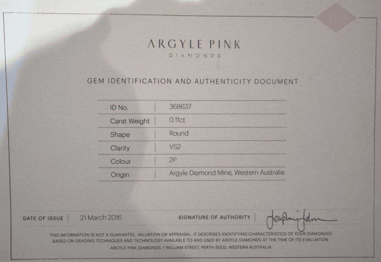 0.11ct 2P VS2 Round Argyle Pink Diamond