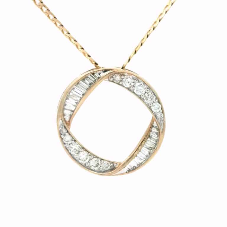 0.75ct Diamond Twisted Circle Pendant