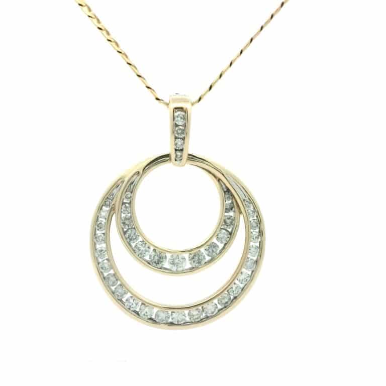1ct Diamond Double Circle Pendant
