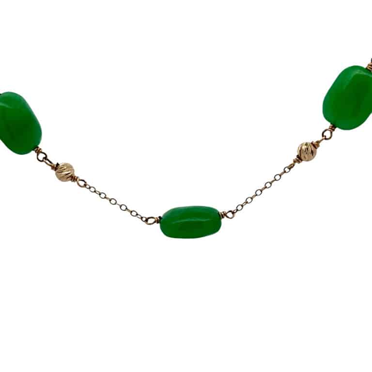 Jade Bead Gold Necklace