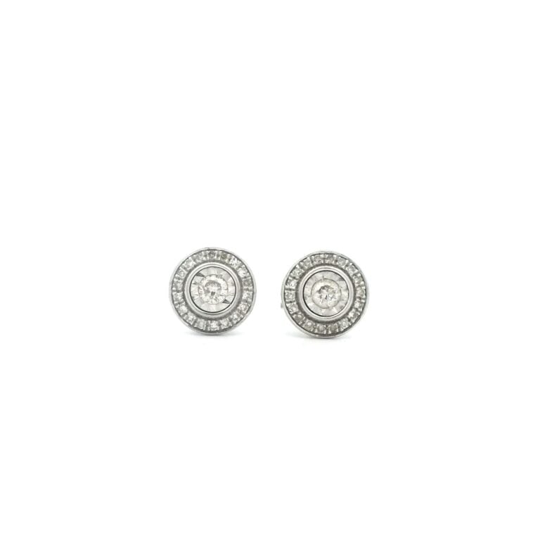 0.30ct Illusion Style Diamond Halo Stud Earrings