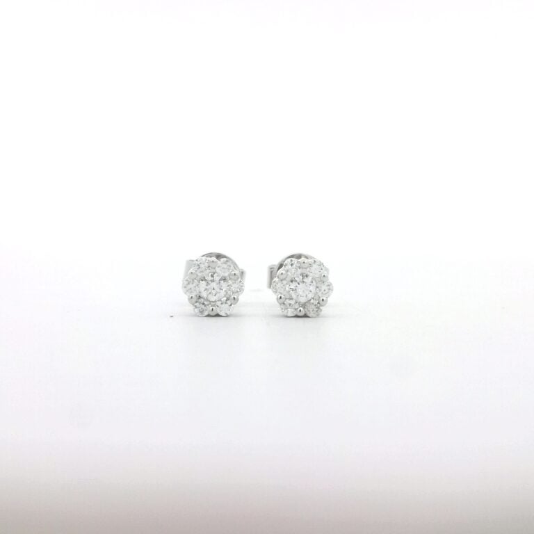 0.25ct Diamond Flower Cluster Stud Earrings