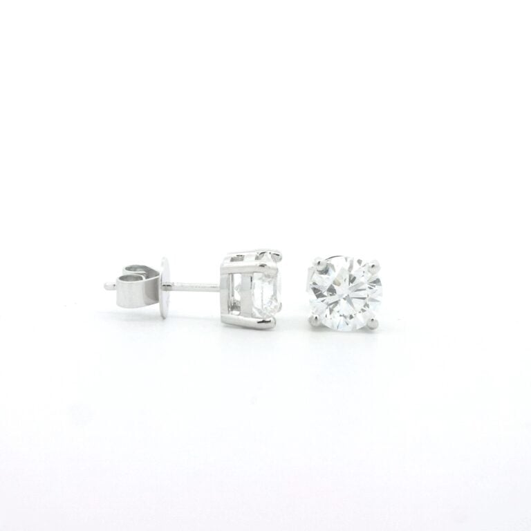 1.0ct E VS Round Lab-Diamond 4 Claw Stud Earrings
