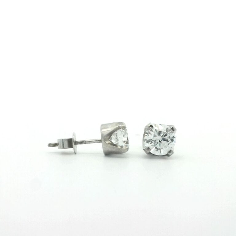 1.0ct E VS Round Lab-Diamond 4 Claw Stud Earrings