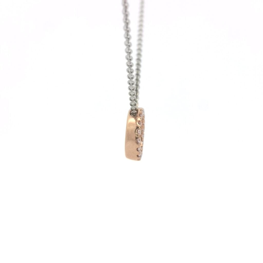 0.08ct 8P Pink Diamond Petite Circle Pendant
