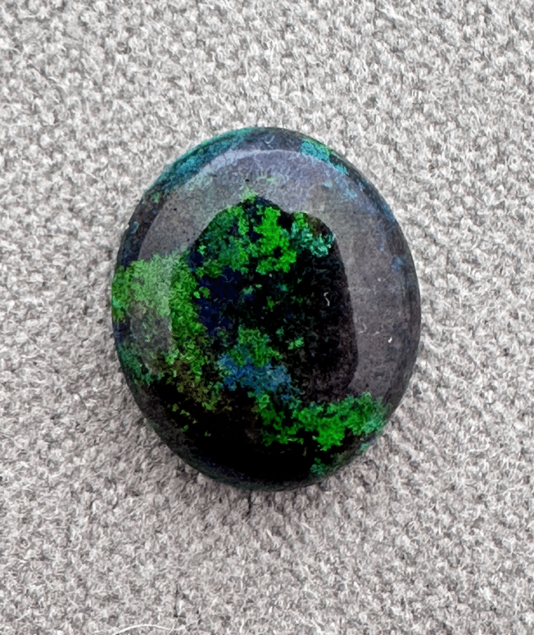Colorful stone with green and blue