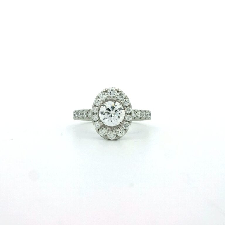 Frankie &ndash; 0.70ct F SI Round Diamond Halo Engagement Ring