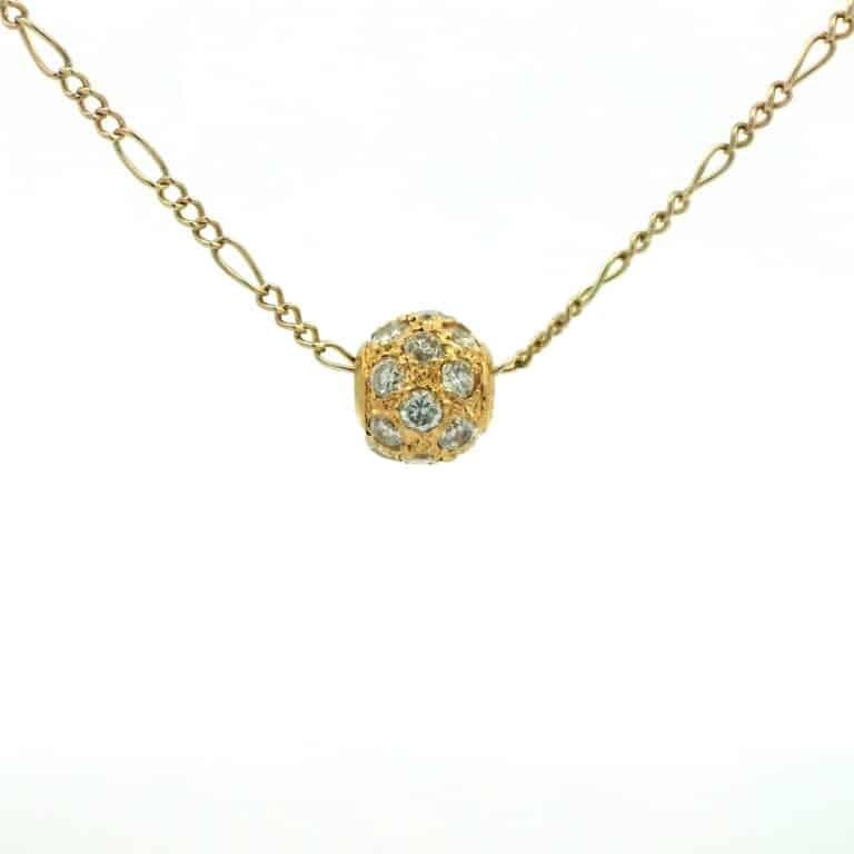 1ct Diamond Set Euro Ball Pendant