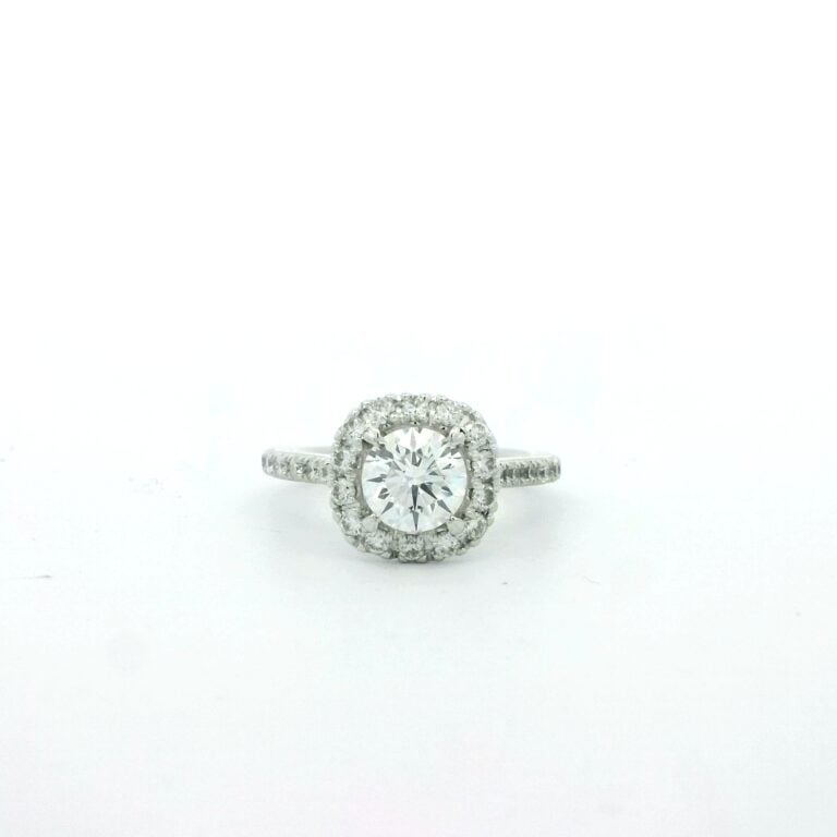 Gabriella – 1ct G SI Round Diamond Halo Engagement Ring