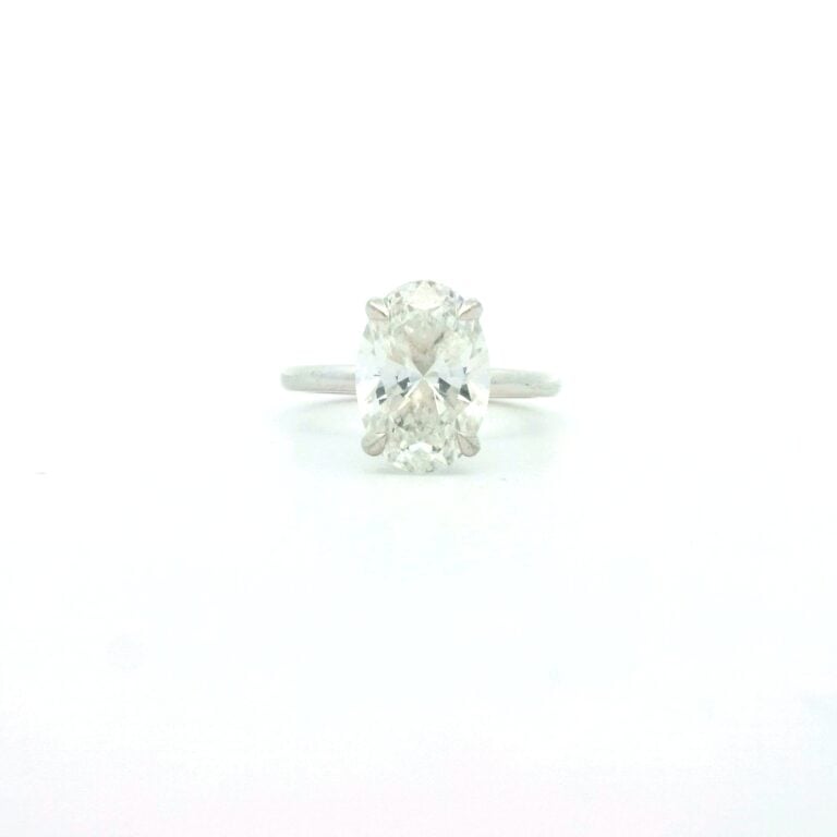 Gemma &ndash; 3ct  D VVS2 Oval Lab-Diamond Hidden Halo Engagement Ring