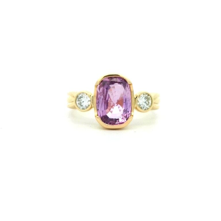 3ct Pink Sapphire Trilogy Dress Ring